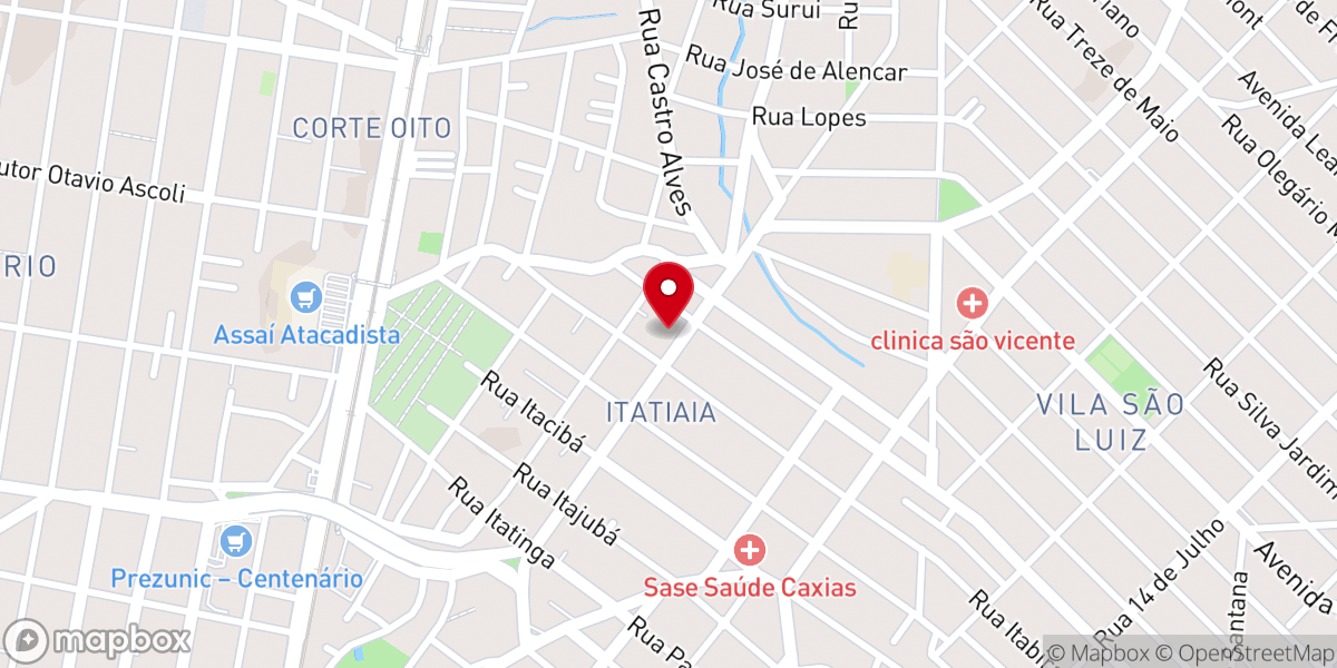Map showing location of Igreja de Nova Vida de Caxias