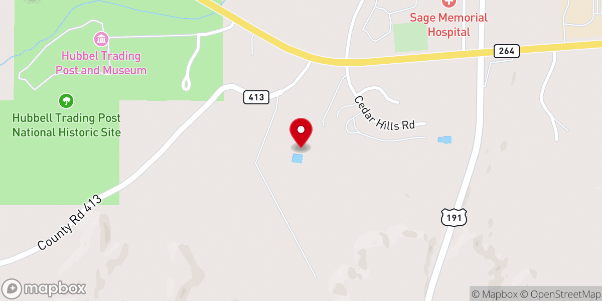 Map showing location of Ganado Glory Temple Ministries
