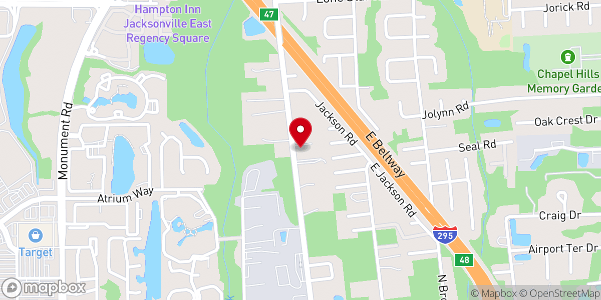 Map showing location of Faith Chapel Free Will Baptist Church