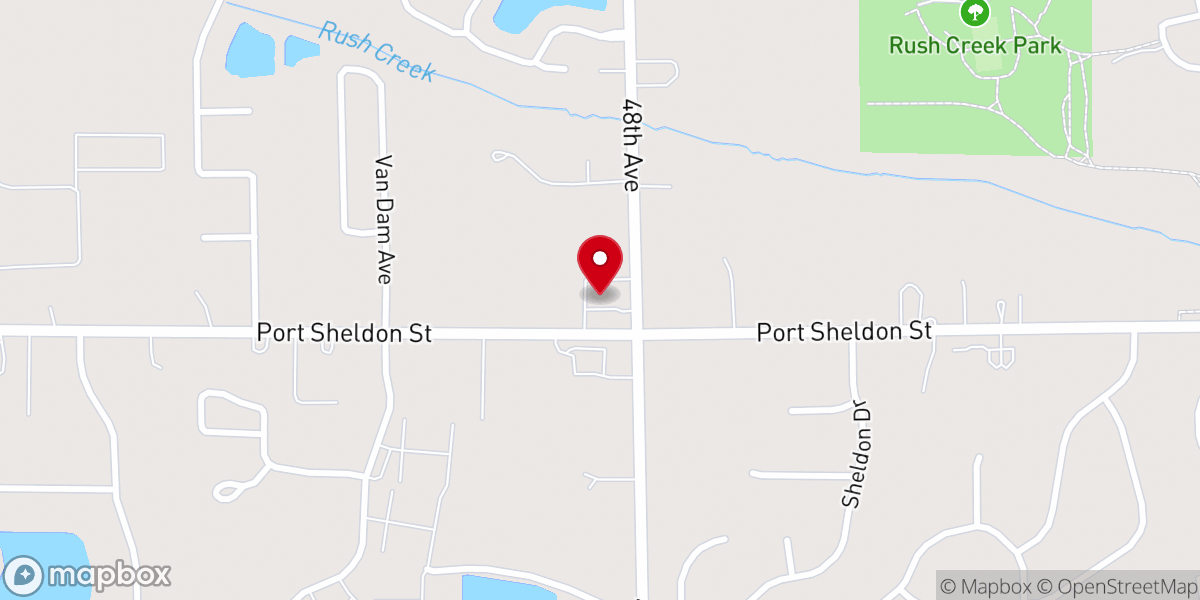 Map showing location of South Blendon Community Church