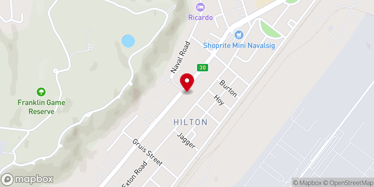 Map showing location of Hebron Christian Church