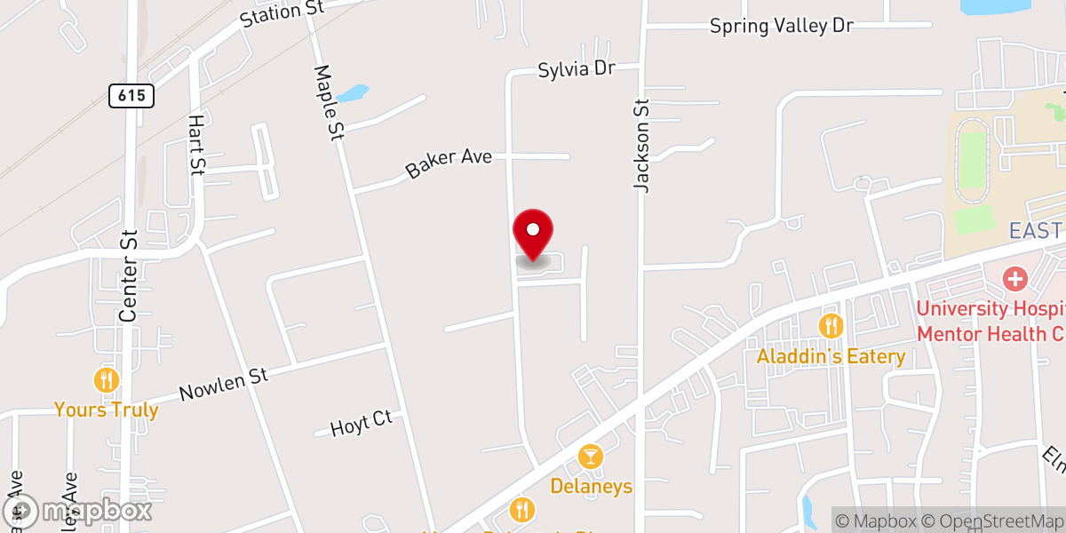Map showing location of Mentor Church of Christ