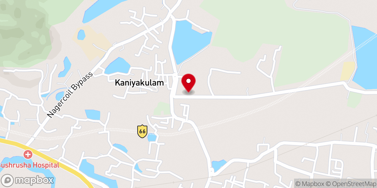 Map showing location of Kaniyakulam Church of St. Antony- கணியாகுளம் புனித அந்தோனியார் ஆலயம்