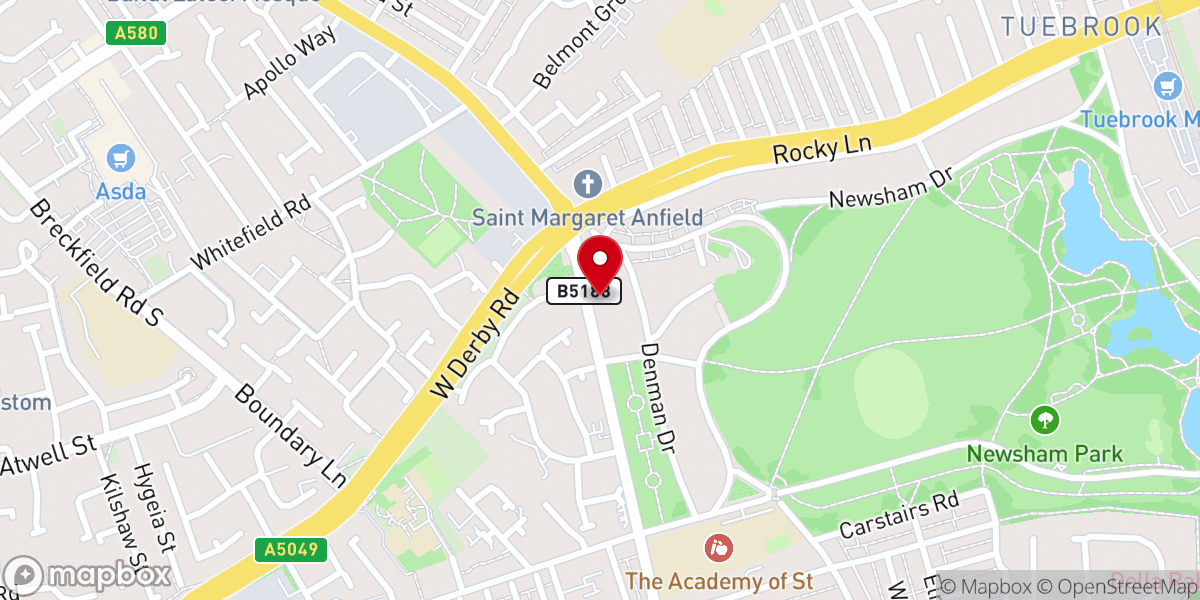 Map showing location of Victory Outreach Liverpool