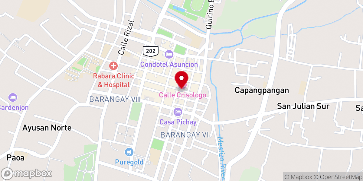 Map showing location of Calle Crisologo