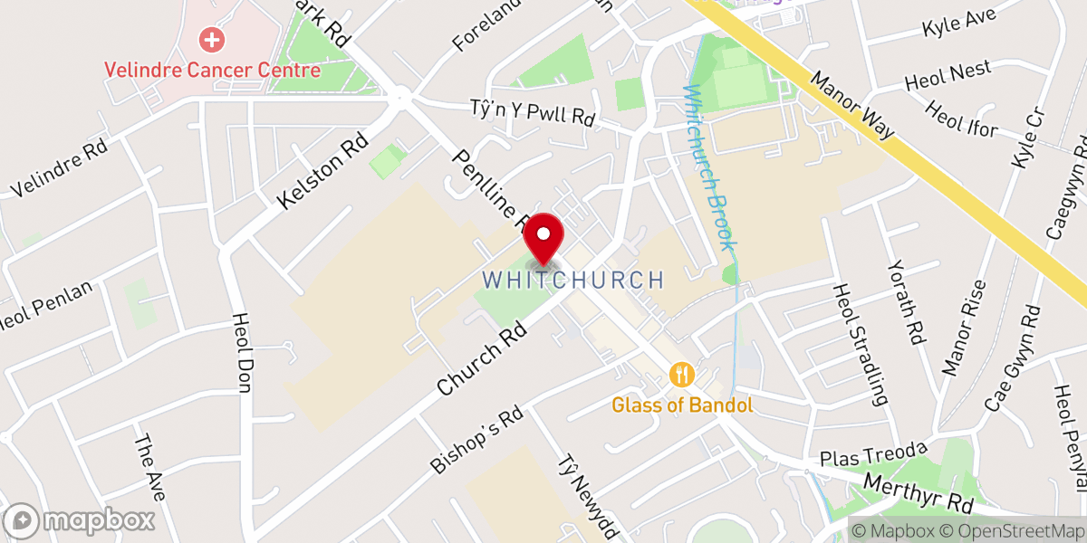 Map showing location of St Mary's Parish Church