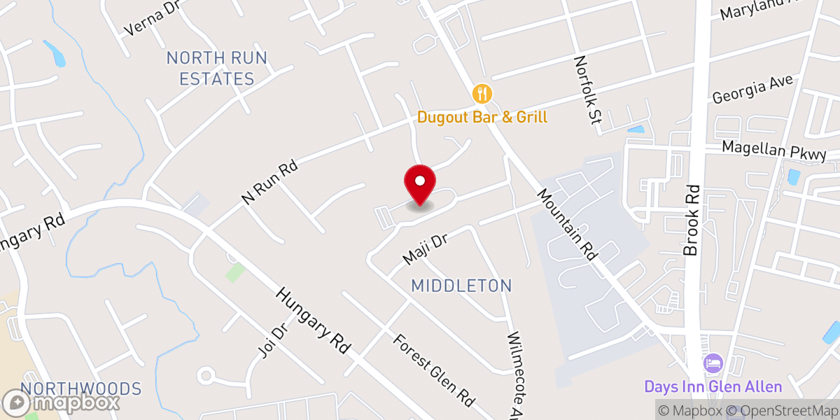 Map showing location of Mt Olive Baptist Church