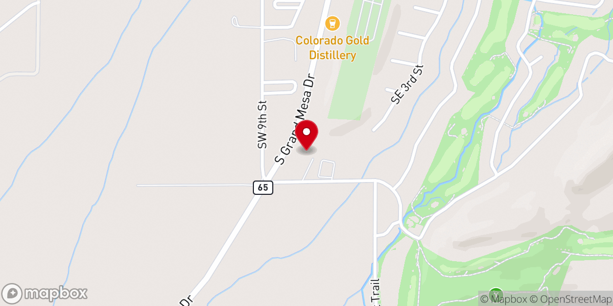 Map showing location of Grand Mesa Baptist Church