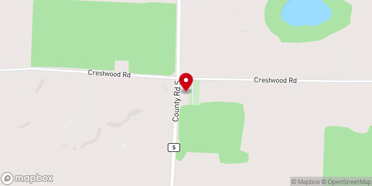 Map showing location of St. Peter Lutheran Church
