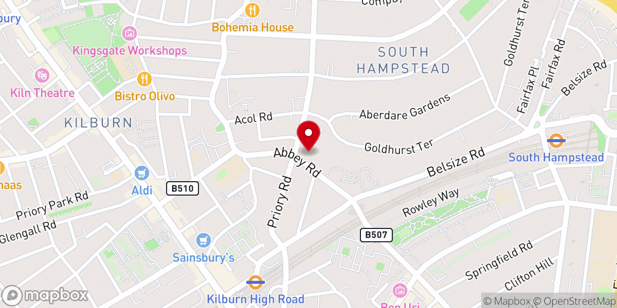 Map showing location of St Mary with All Souls, Kilburn