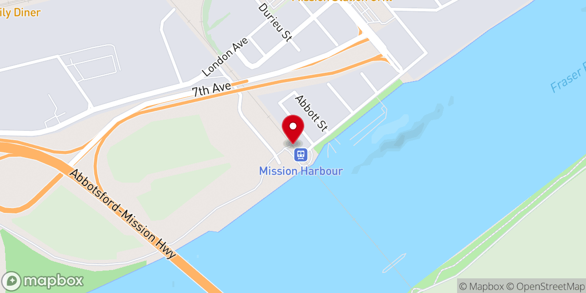 Map showing location of Mission Harbour