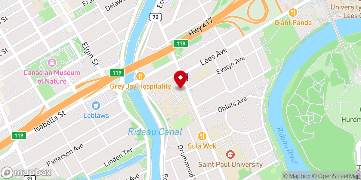 Map showing location of Holy Canadian Martyrs Church