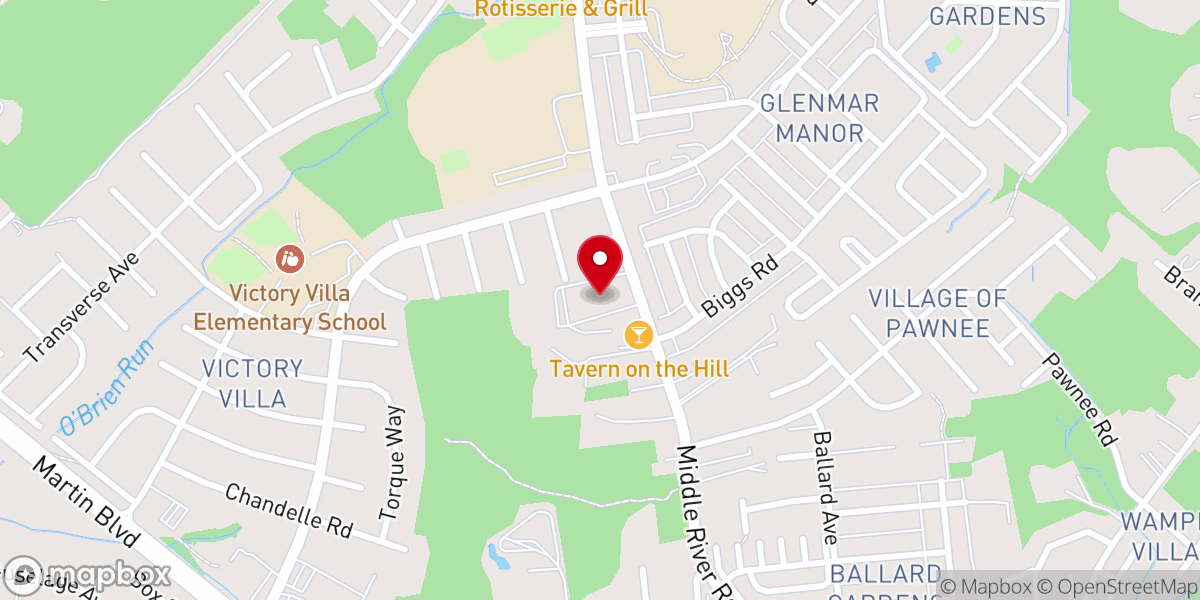 Map showing location of Middle River Baptist Church