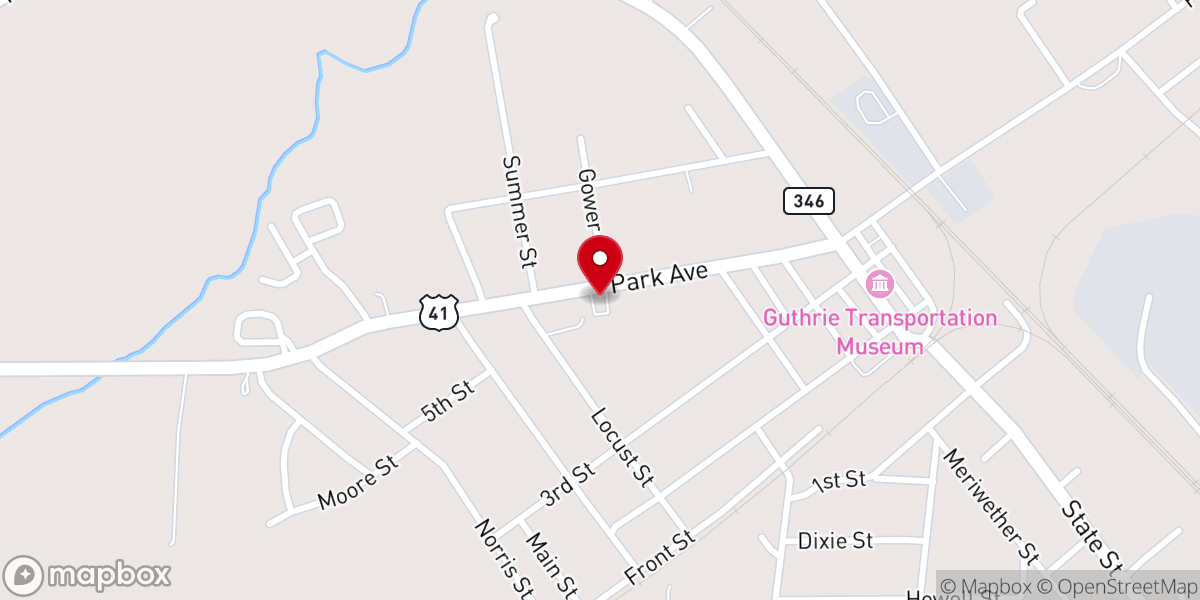 Map showing location of Guthrie Methodist Church