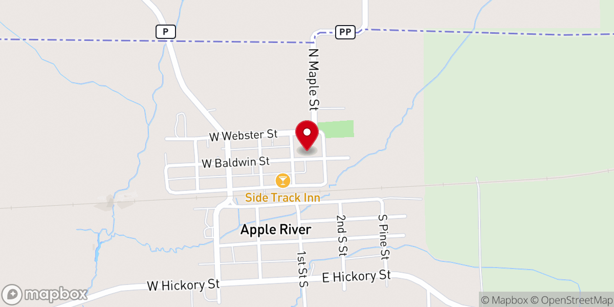 Map showing location of Apple River United Methodist