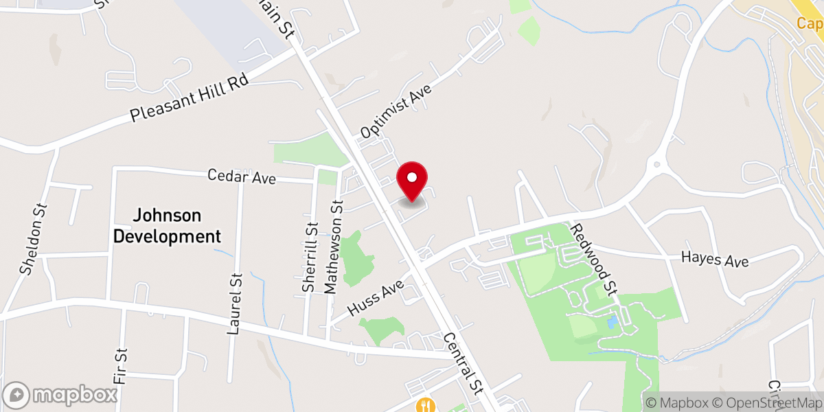 Map showing location of Hudson Methodist Church