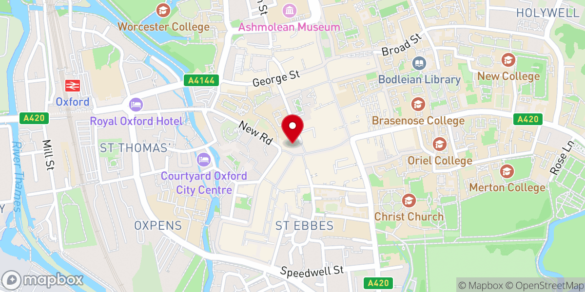 Map showing location of New Road Baptist Church