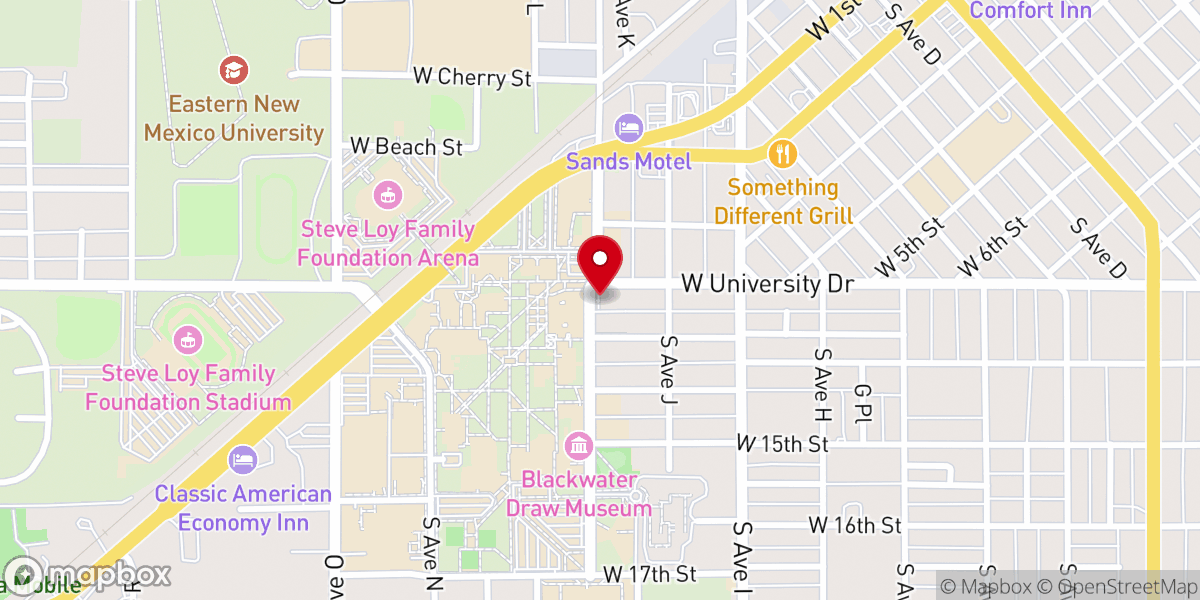 Map showing location of Baptist Student Center