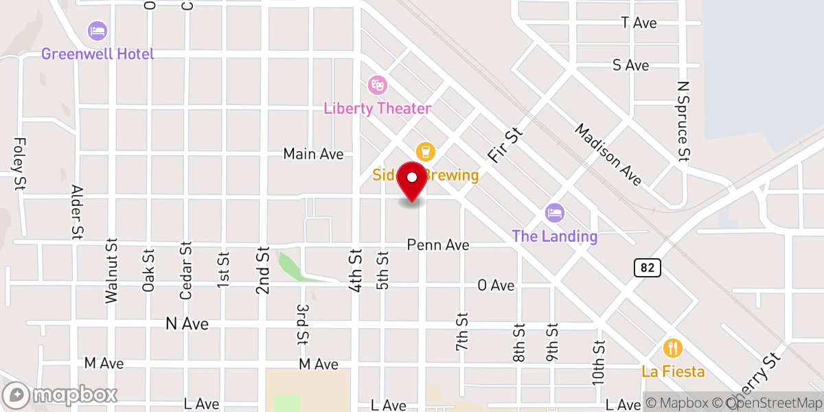 Map showing location of First Baptist Church