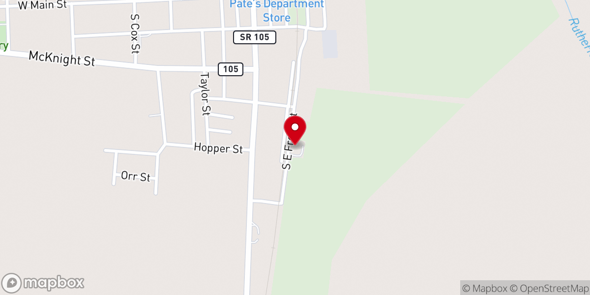 Map showing location of Badgett Chapel C.P.CA.
