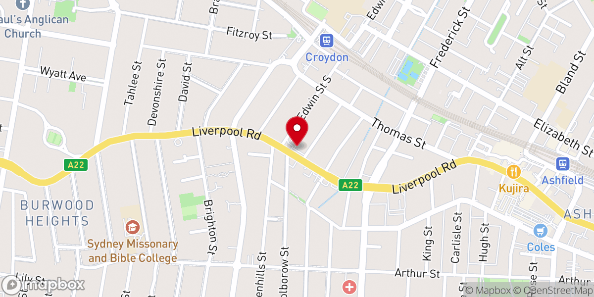 Map showing location of St James Croydon