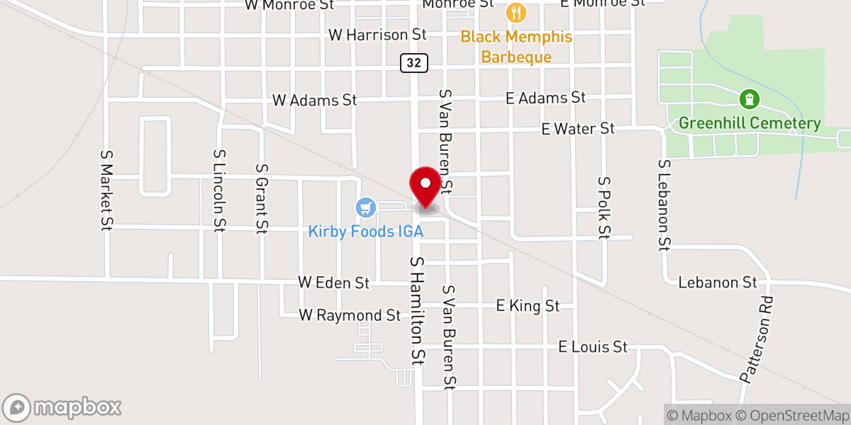 Map showing location of Lakeside Baptist Church