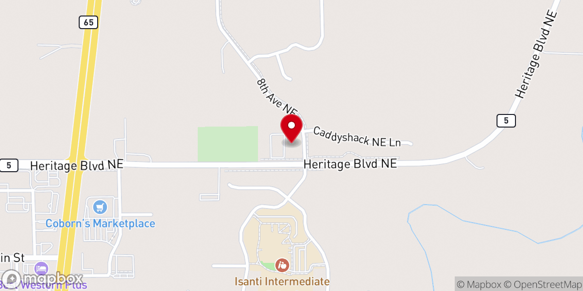 Map showing location of Evergreen Apartments