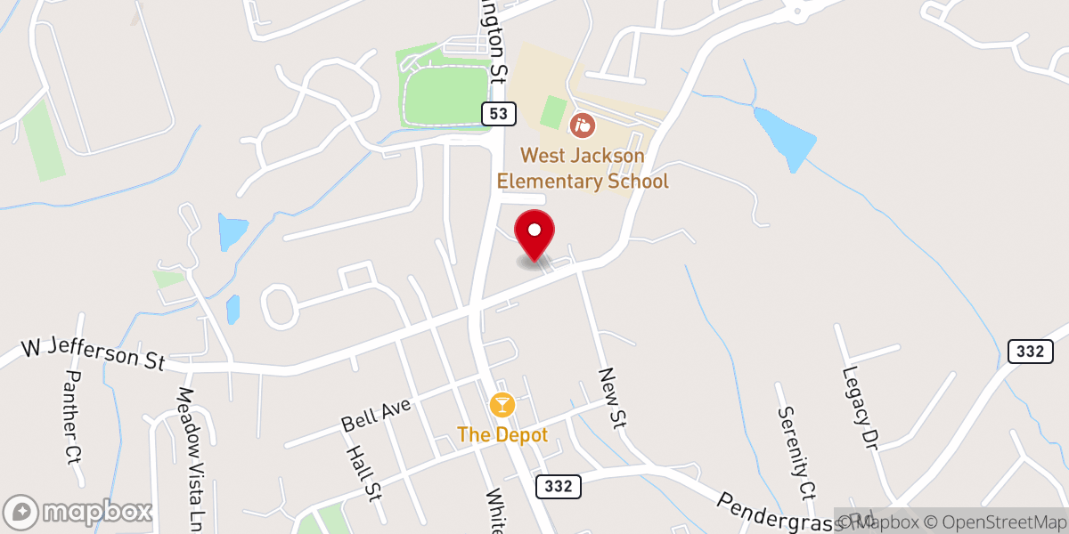 Map showing location of Antioch Church