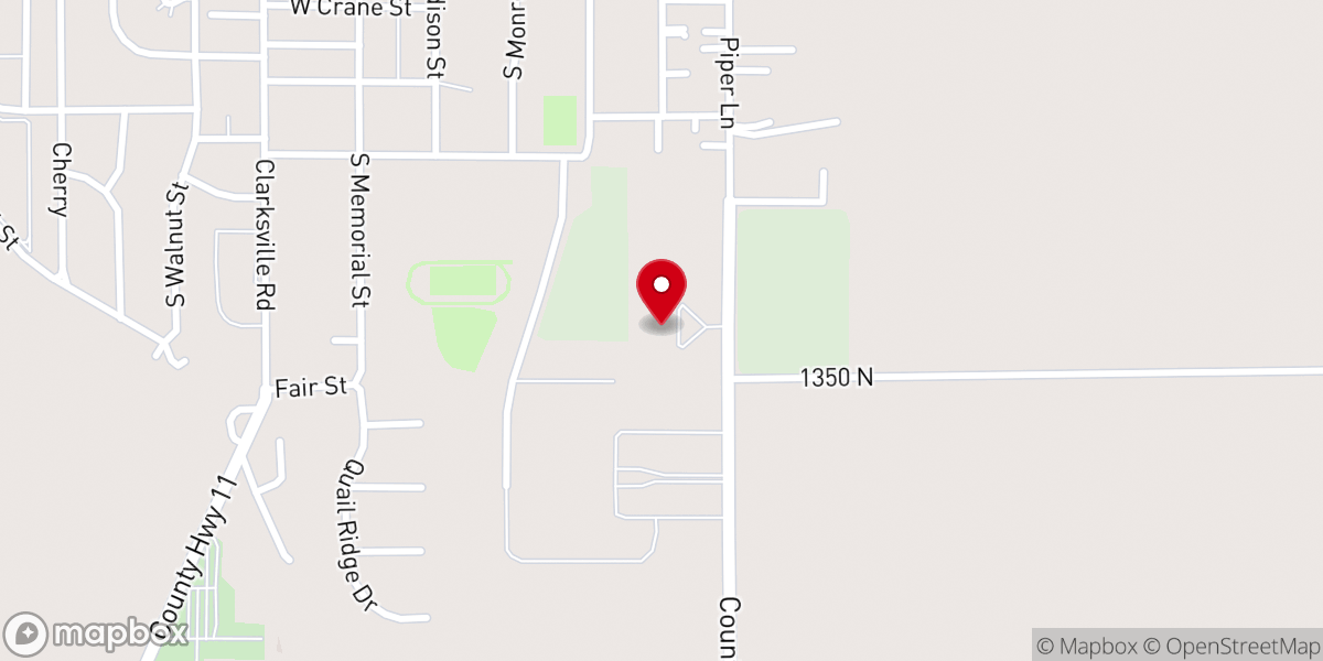 Map showing location of Assembly of God Church