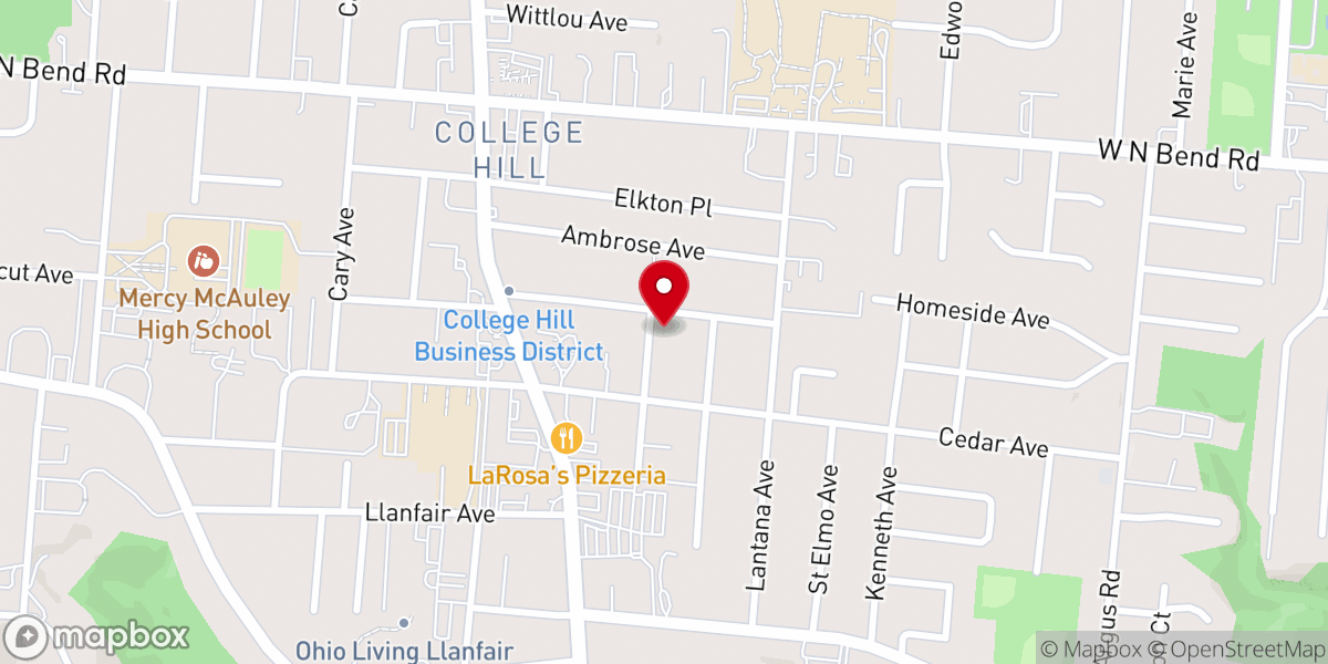 Map showing location of College Hill United Methodist Church