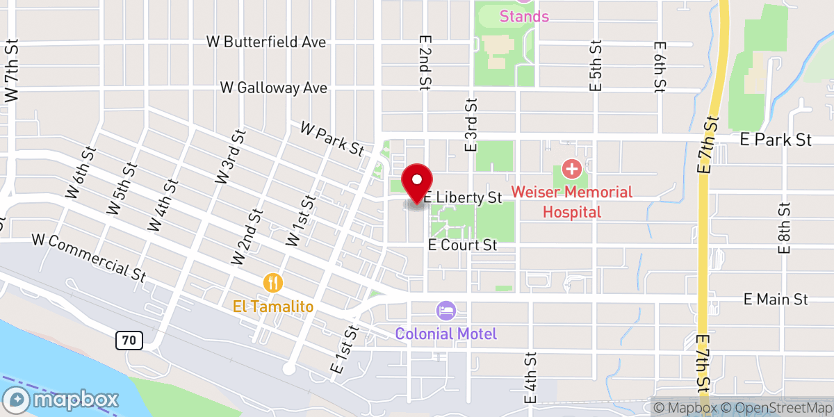 Map showing location of Church of Christ