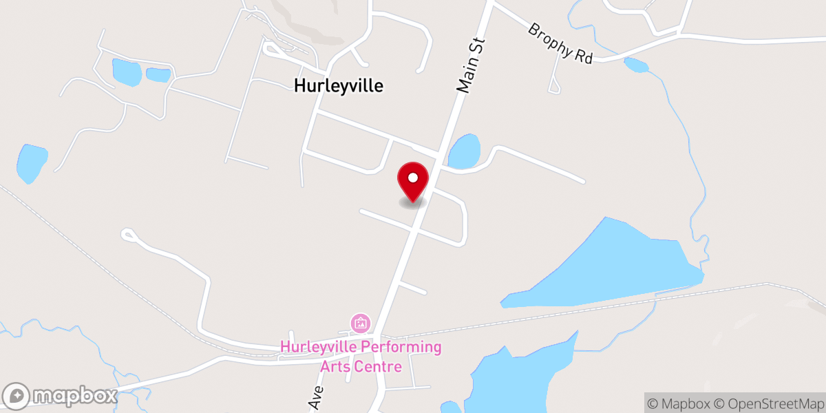 Map showing location of Hurleyville United Methodist Church