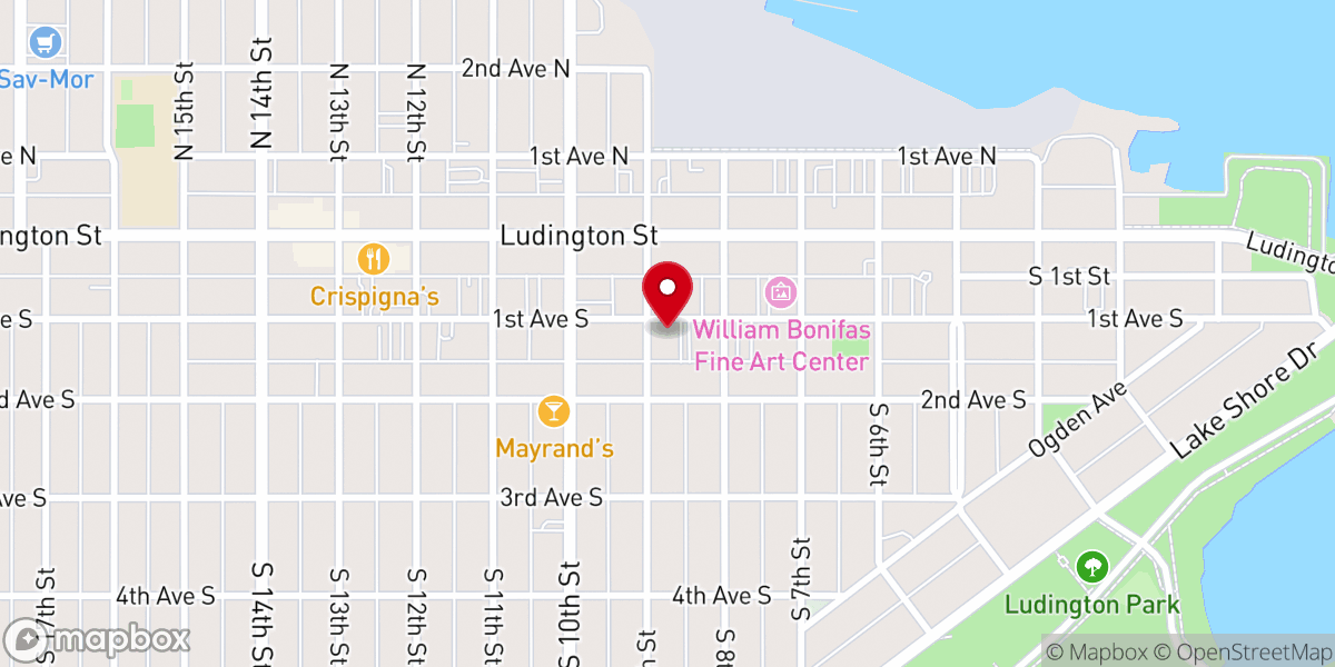 Map showing location of First Presbyterian Church