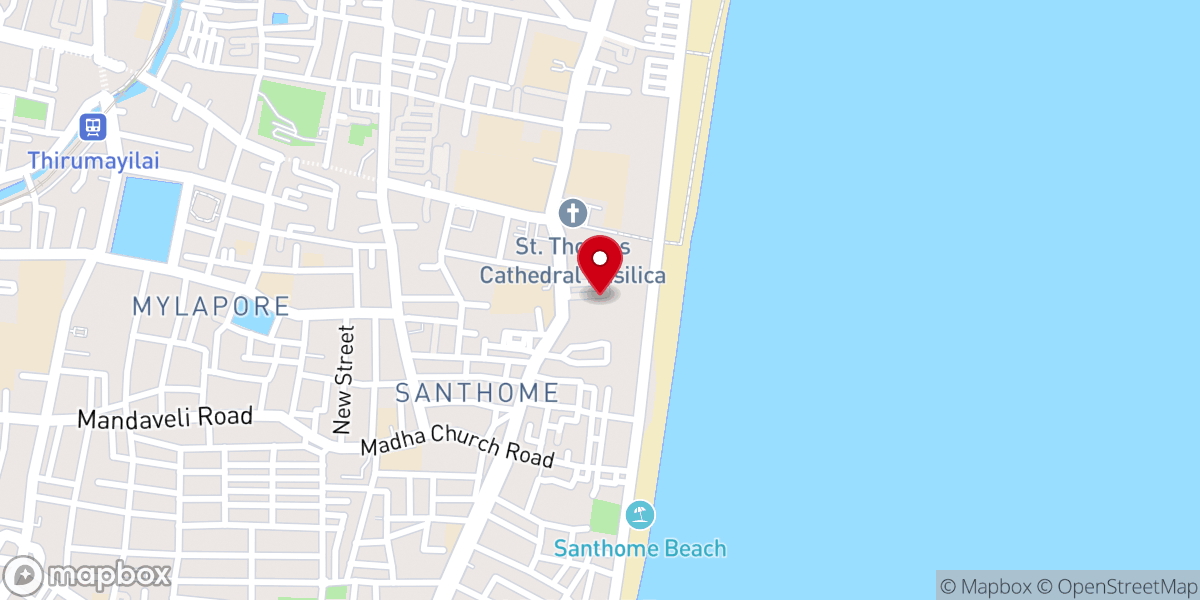 Map showing location of CSI St. Thomas English Church