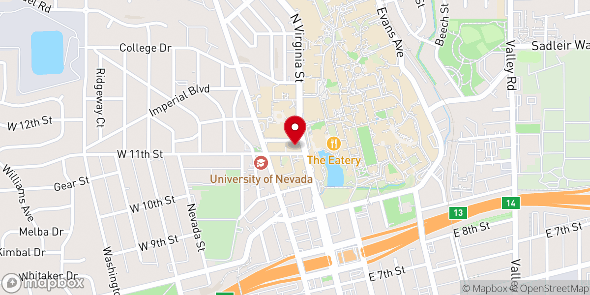 Map showing location of Wolf Pack Catholic - Our Lady of Wisdom Newman Center at University of Nevada Reno