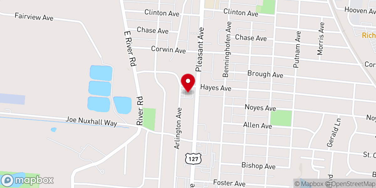 Map showing location of Lindenwald Community Church