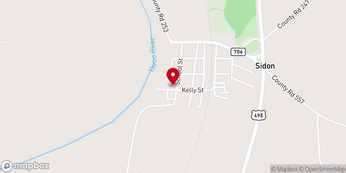 Map showing location of Sidon Bible Fellowship