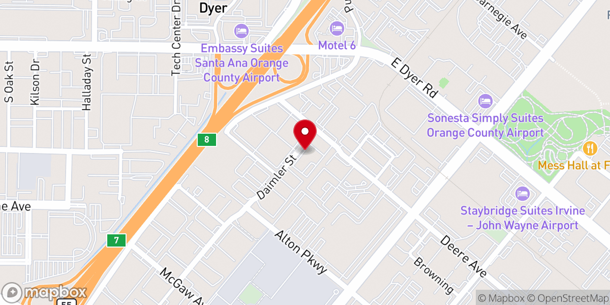 Map showing location of Compass Bible Church Tustin