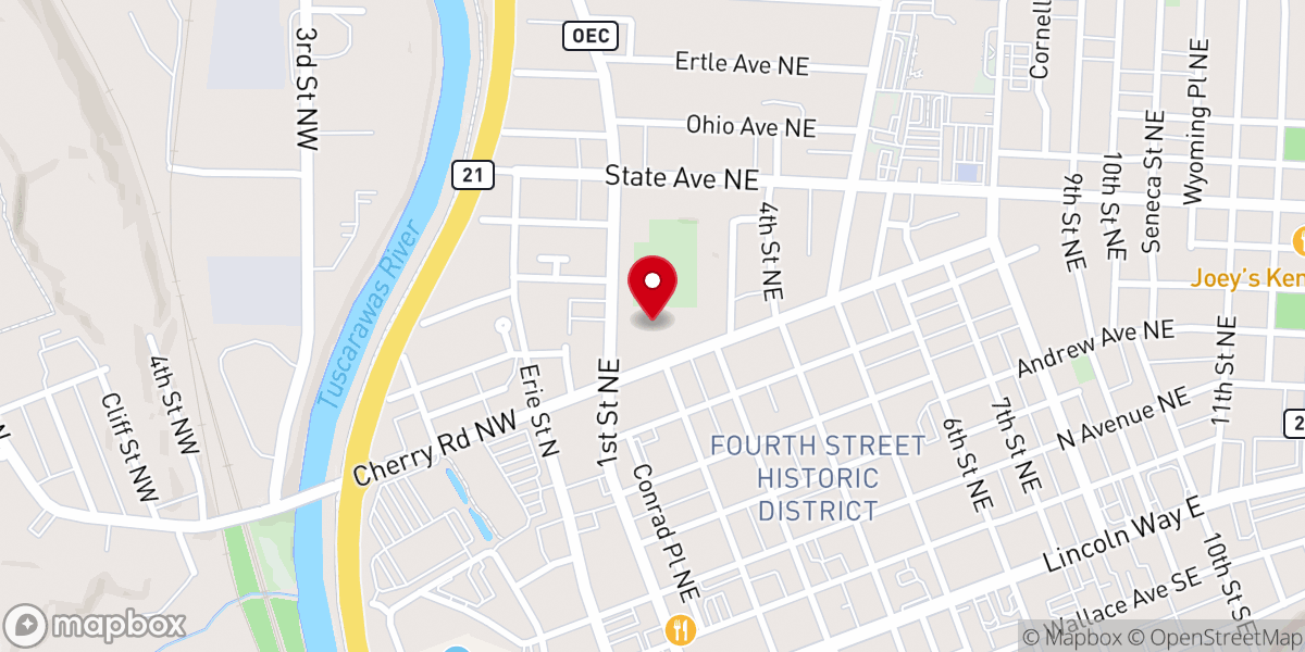 Map showing location of Saint Dymphna Chapel