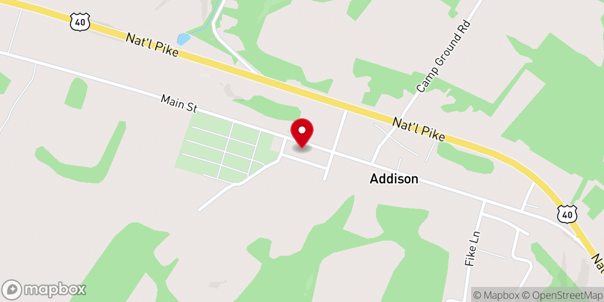 Map showing location of St. John Lutheran Church
