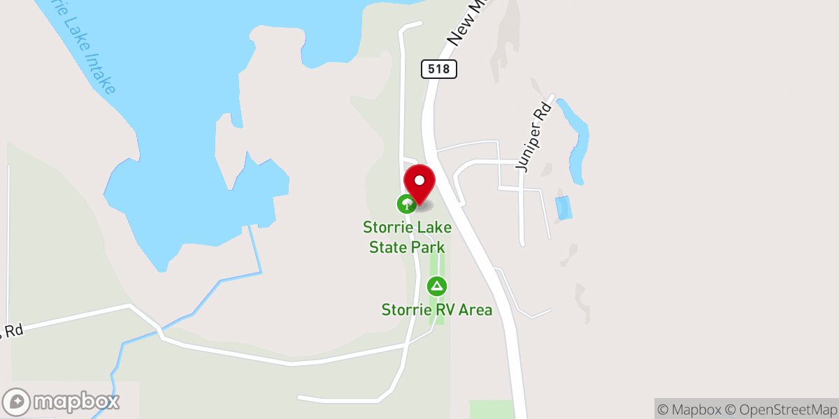 Map showing location of Storrie Lake State Park