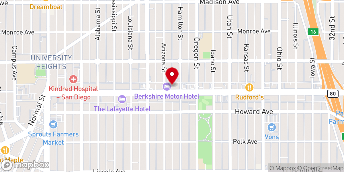 Map showing location of El Cajon Blvd Church of Christ