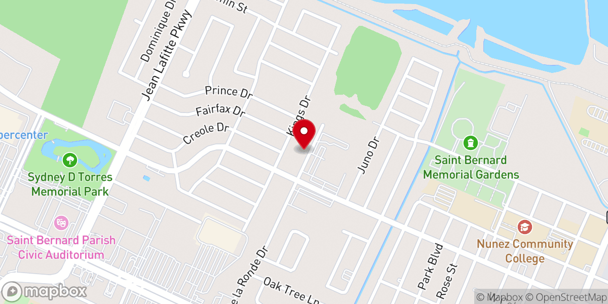Map showing location of Iglesia casa de Dios CDN chalmette Lusiana