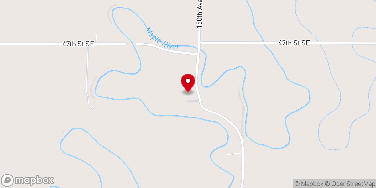Map showing location of St. Peter Lutheran Church