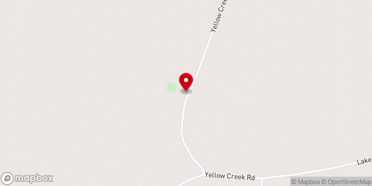 Map showing location of Yellow Creek Baptist Church