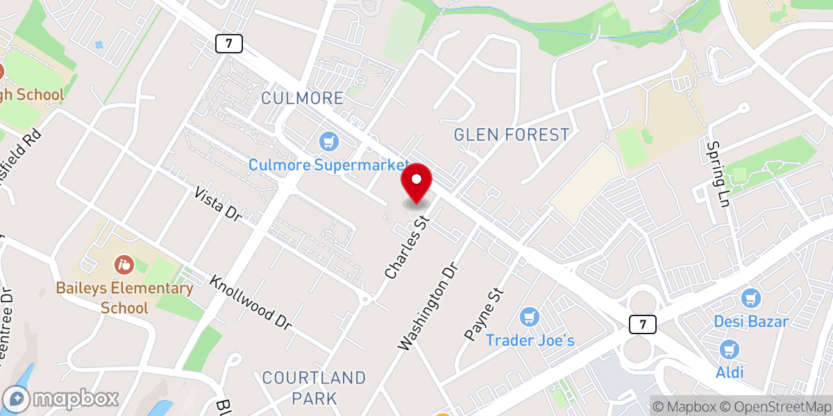 Map showing location of Culmore United Methodist Church