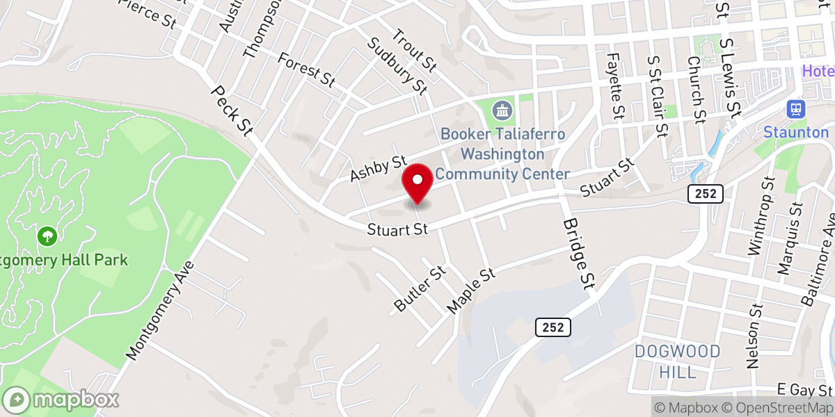 Map showing location of Mount Salem Baptist Church