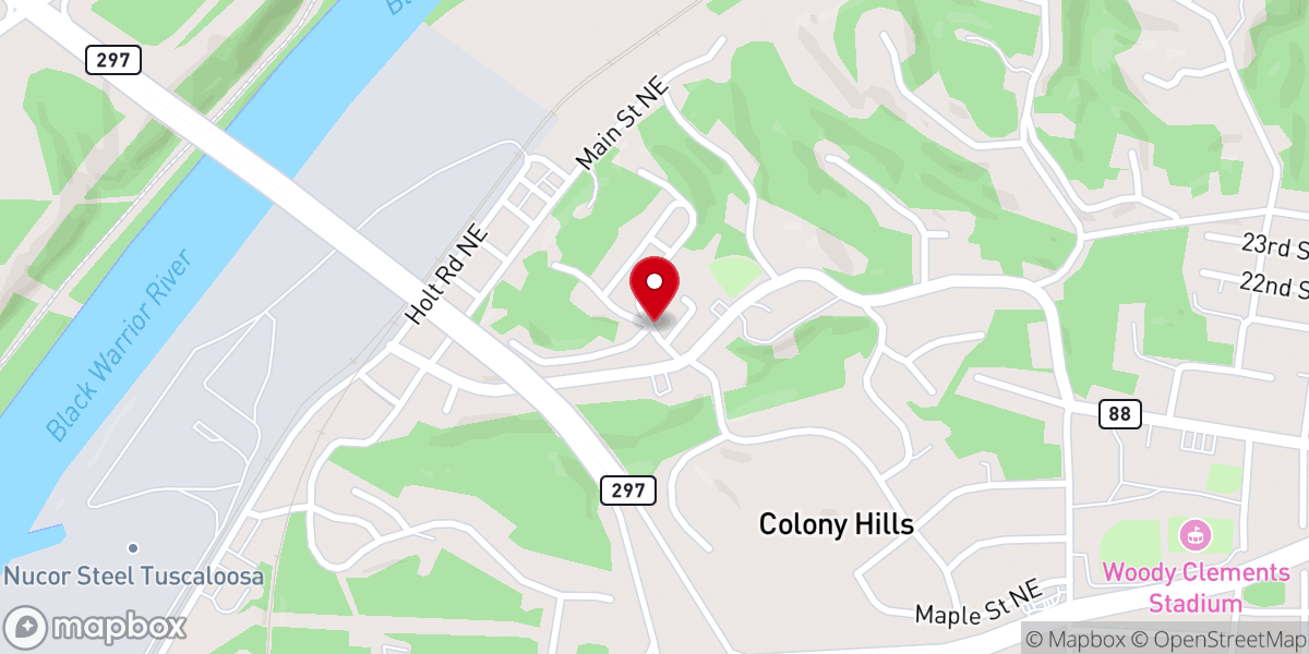Map showing location of Holt Independent Methodist Church