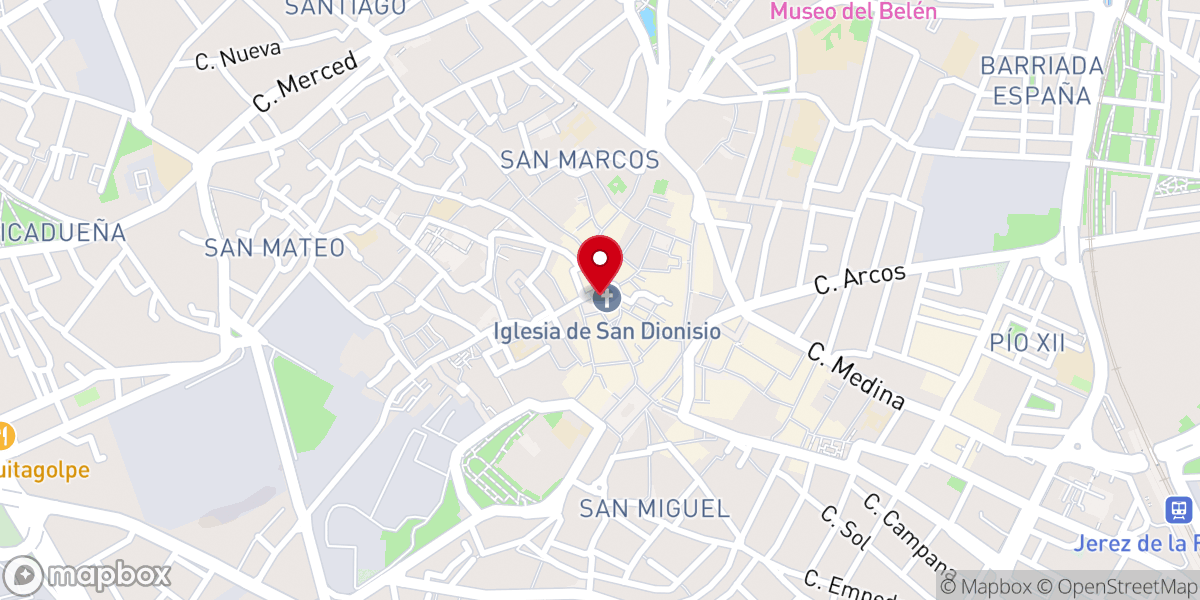 Map showing location of Real Iglesia de San Dionisio Areopagita
