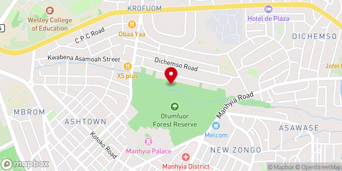 Map showing location of Immaculate Conception Catholic Church